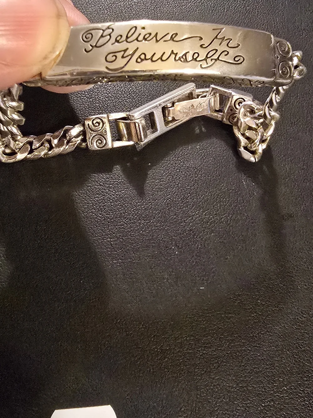 Believe In Yourself Engraved Silver-Tone BRIGHTON  ID Bracelet